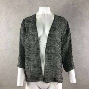 Eileen Fisher open short kimono sheer jacket M